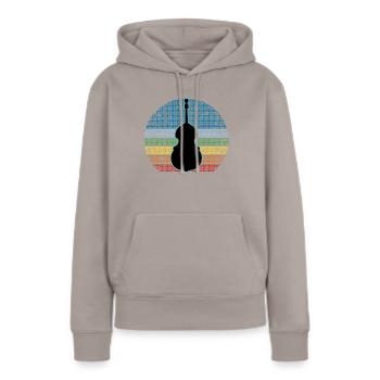 Contrebasse - Sweat à capuche Premium bio Femme - taupe - Devant - Julia (174cm)