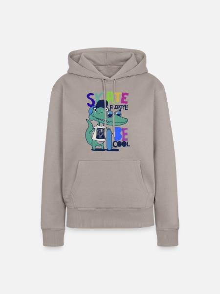 SKATE FREESTYLE BE COOL - Frauen Premium Bio Hoodie - Taupe