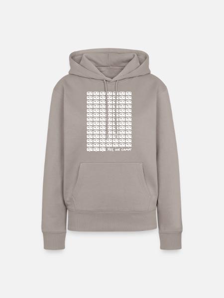 Yes we camp! - Frauen Premium Bio Hoodie - Taupe