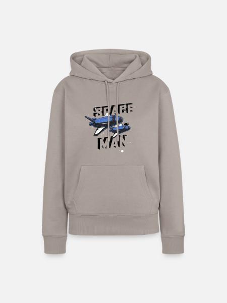SPACE MAN - Frauen Premium Bio Hoodie - Taupe