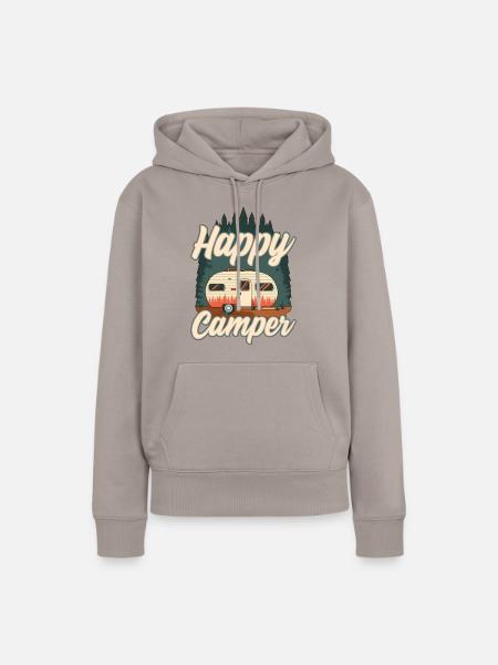Happy Camper Design - Frauen Premium Bio Hoodie - Taupe