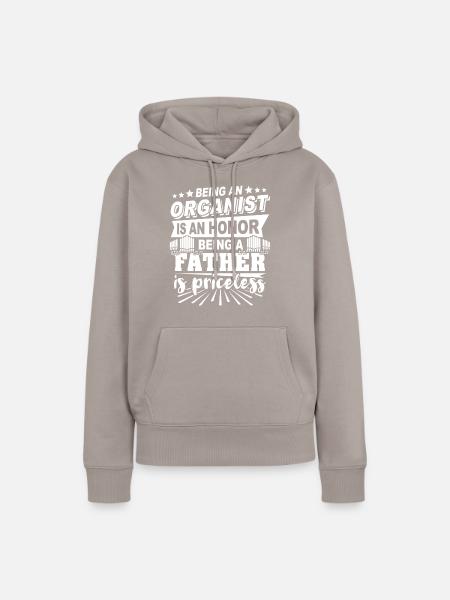 Orgelspieler Papa Organist - Frauen Premium Bio Hoodie - Taupe