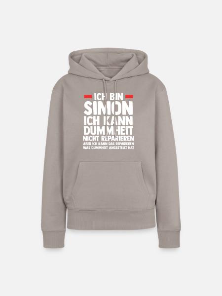 Simon - Frauen Premium Bio Hoodie - Taupe