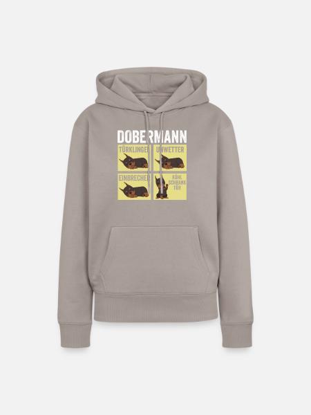Hund Doberman - Frauen Premium Bio Hoodie - Taupe