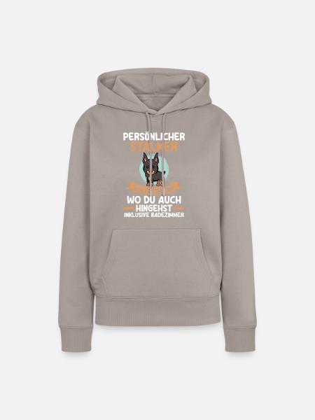 Hund Doberman - Frauen Premium Bio Hoodie - Taupe