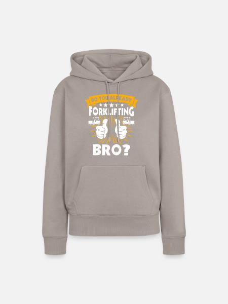 Stapler Gabelstapler - Frauen Premium Bio Hoodie - Taupe
