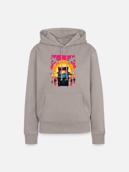Pixel-Arcade-Controller Konsolenspieler-Abenteuer - Frauen Premium Bio Hoodie - Taupe