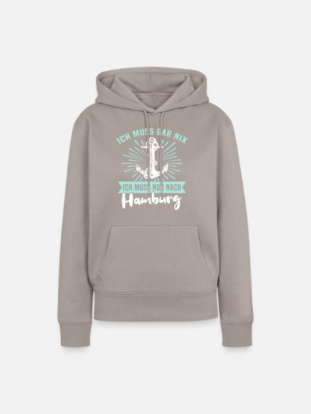 Hamburger Sprüche Hamburg - Frauen Premium Bio Hoodie - Taupe
