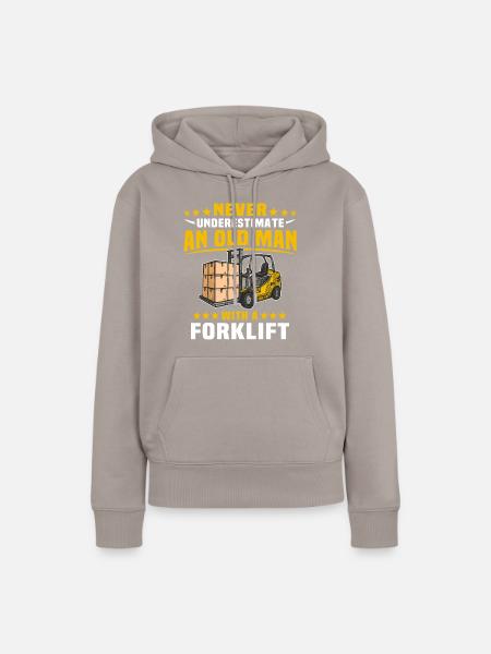 Unterschätze Mann Stapler - Frauen Premium Bio Hoodie - Taupe