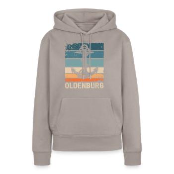 Oldenburger Sprüche Oldenburg - Sweat à capuche Premium bio Femme - taupe - Devant - Julia (174cm)