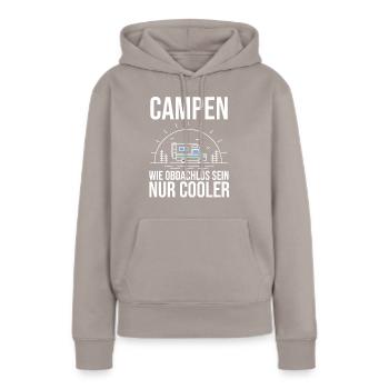 Wohnmobil Wohnwagen Camping Camper - Frauen Premium Bio Hoodie - Taupe - Vorne - Julia (174cm)