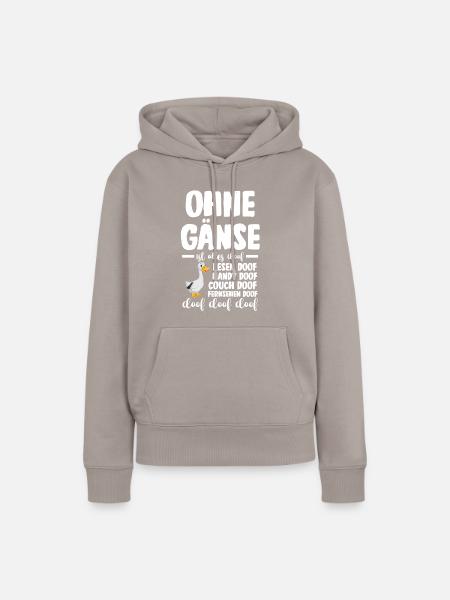 Gans Gänse - Frauen Premium Bio Hoodie - Taupe