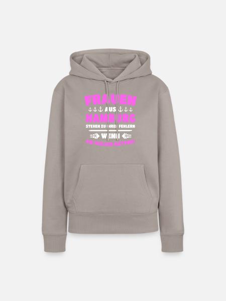 Hamburg Frau Hamburger Frauen - Frauen Premium Bio Hoodie - Taupe