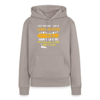 Tondeuse - Sweat à capuche Premium bio Femme - taupe - Devant - Julia (174cm)
