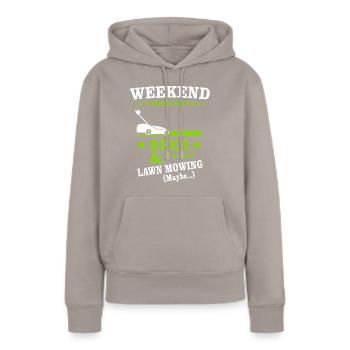 Bière tondre la pelouse - Sweat à capuche Premium bio Femme - taupe - Devant - Julia (174cm)