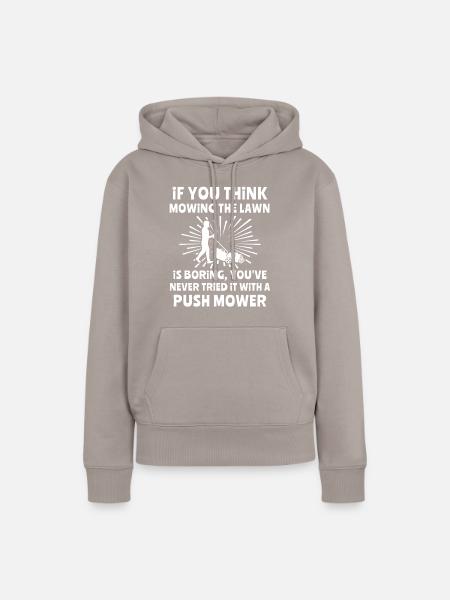 Rasen Mähen - Frauen Premium Bio Hoodie - Taupe