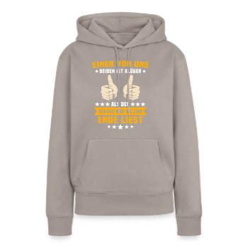 Lustige Sprüche - Frauen Premium Bio Hoodie - Taupe - Vorne - Julia (174cm)