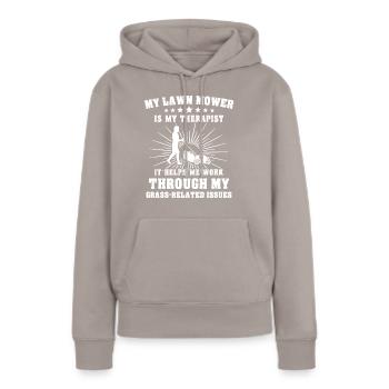tondeuse - Sweat à capuche Premium bio Femme - taupe - Devant - Julia (174cm)
