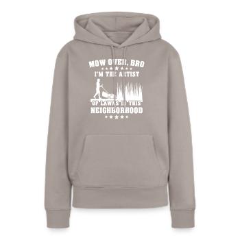Tondeuse - Sweat à capuche Premium bio Femme - taupe - Devant - Julia (174cm)