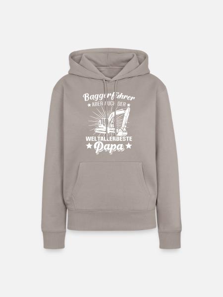 Baggern Papa Baggerfahrer Bagger - Frauen Premium Bio Hoodie - Taupe