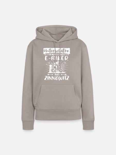 Zinnowitz Ebike Zinnowitzer Ebiker - Frauen Premium Bio Hoodie - Taupe