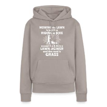 Tondeuse - Sweat à capuche Premium bio Femme - taupe - Devant - Julia (174cm)