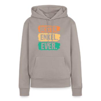 Enkel - Frauen Premium Bio Hoodie - Taupe - Vorne - Julia (174cm)