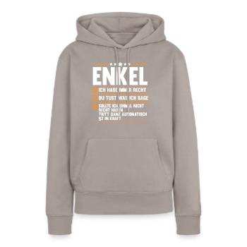 Enkel - Frauen Premium Bio Hoodie - Taupe - Vorne - Julia (174cm)