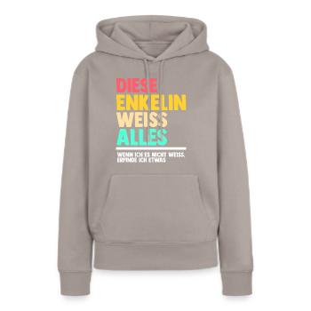 Enkelin - Frauen Premium Bio Hoodie - Taupe - Vorne - Julia (174cm)