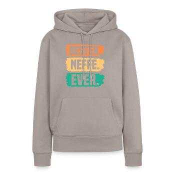 Neffe - Frauen Premium Bio Hoodie - Taupe - Vorne - Julia (174cm)