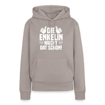 Enkelin - Frauen Premium Bio Hoodie - Taupe - Vorne - Julia (174cm)