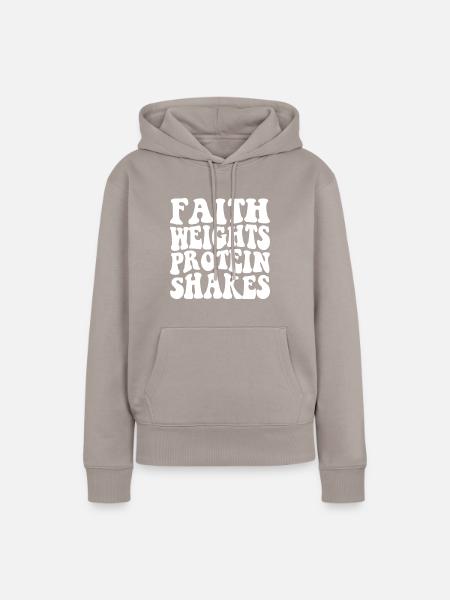Faith Weights Protein Shakes - Frauen Premium Bio Hoodie - Taupe