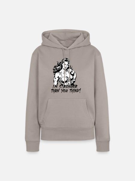 Stronger as you - Frauen Premium Bio Hoodie - Taupe