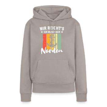 Norden - Frauen Premium Bio Hoodie - Taupe - Vorne - Julia (174cm)