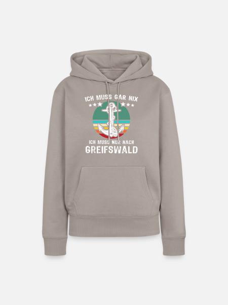 Greifswald Urlaub - Frauen Premium Bio Hoodie - Taupe
