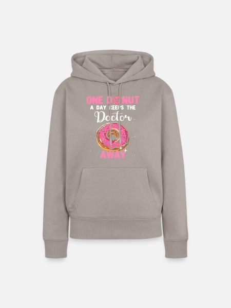 Donuts Pink Doughnuts - Frauen Premium Bio Hoodie - Taupe