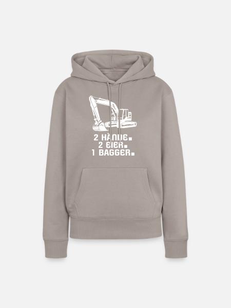 Baggerfahrer Bagger - Frauen Premium Bio Hoodie - Taupe