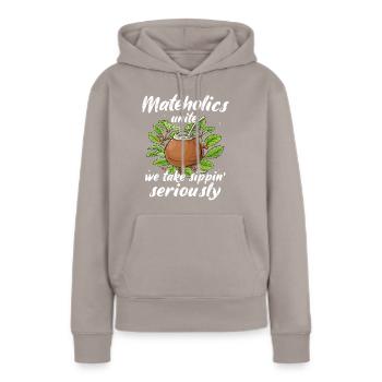 Thé Yerba mate - Sweat à capuche Premium bio Femme - taupe - Devant - Julia (174cm)