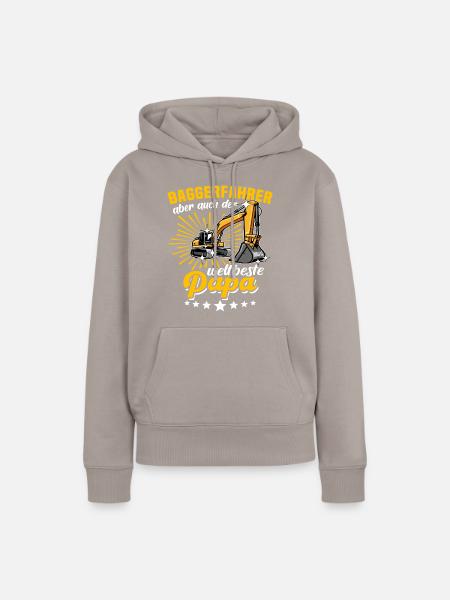 Baggerfahrer Papa - Frauen Premium Bio Hoodie - Taupe