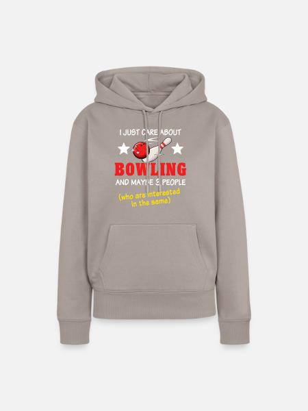 Bowler Bowling - Frauen Premium Bio Hoodie - Taupe