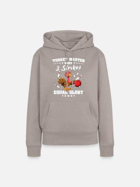 Bowling Turkey - Frauen Premium Bio Hoodie - Taupe