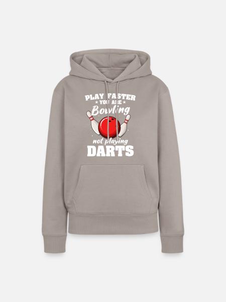 Bowling Slow Bowler - Frauen Premium Bio Hoodie - Taupe