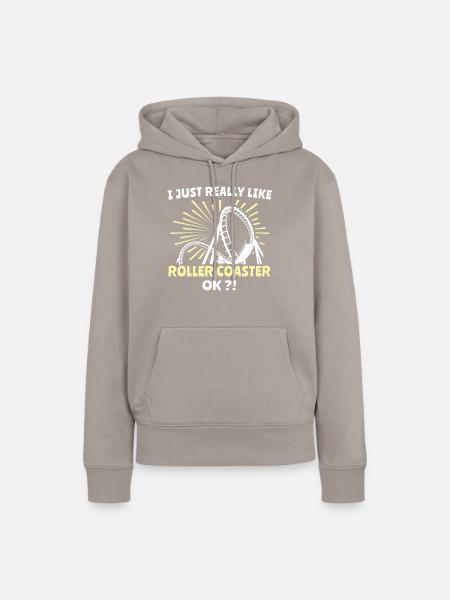Achterbahn Roller Coaster - Frauen Premium Bio Hoodie - Taupe