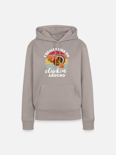 Truthahn Erntedankfest - Frauen Premium Bio Hoodie - Taupe