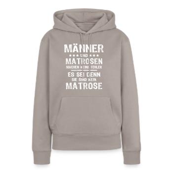 Matrose - Frauen Premium Bio Hoodie - Taupe - Vorne - Julia (174cm)