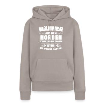 Norden Nordener - Frauen Premium Bio Hoodie - Taupe - Vorne - Julia (174cm)