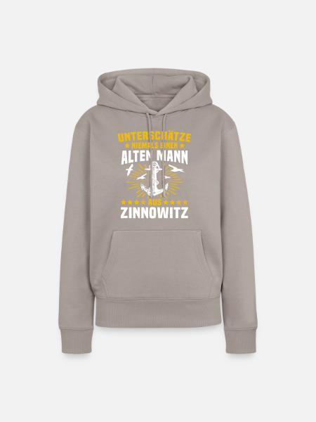 Zinnowitz Unterschätze Zinnowitzer Mann - Frauen Premium Bio Hoodie - Taupe