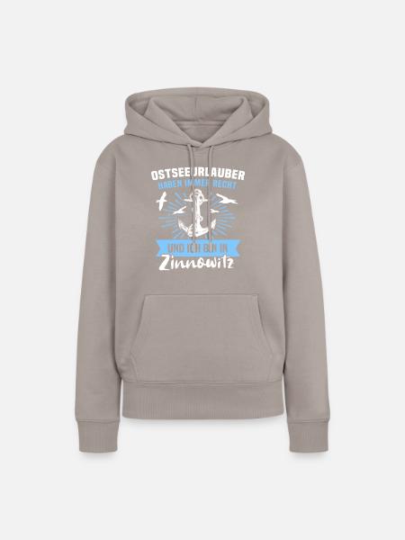 Zinnowitz Ferien - Frauen Premium Bio Hoodie - Taupe