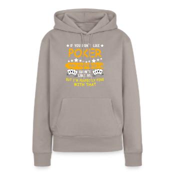 Poker Pokern - Frauen Premium Bio Hoodie - Taupe - Vorne - Julia (174cm)
