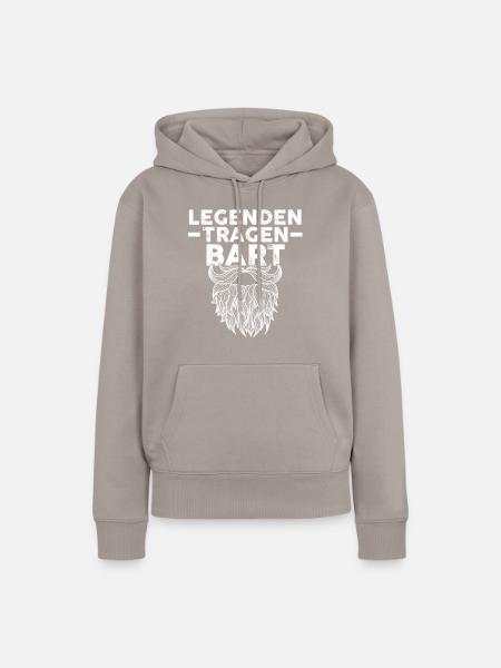 Bärtig Bartträger Schnurrbart Bart - Frauen Premium Bio Hoodie - Taupe